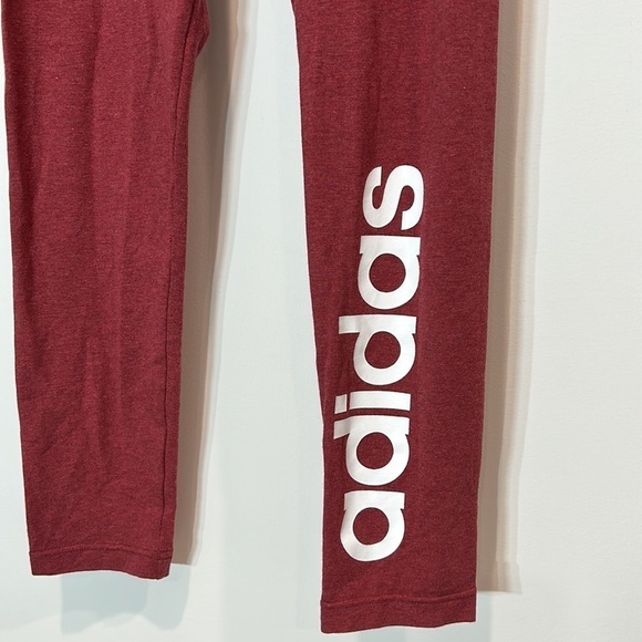 adidas legging Lin tight legacy brick red mill white women’s small new w tags - Picture 2 of 4